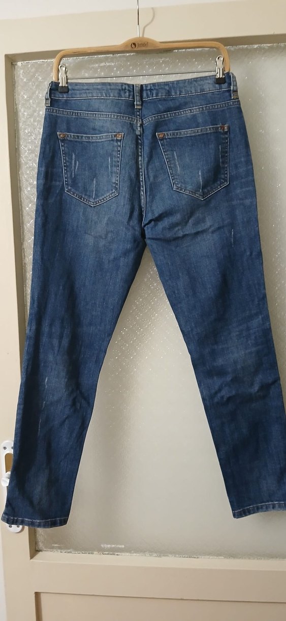 Kadın Mavi Bol Kesim Kot Pantolon - Görsel 3