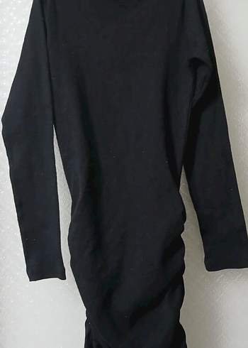 Siyah Uzun Kollu Midi Triko Elbise - Görsel 2