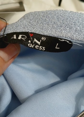 Mavi Mini V Yaka Pilili Kadın Elbise - Görsel 2