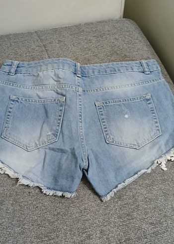 LC Waikiki Dantel Detaylı Mavi Kadın Mini Kot Şort