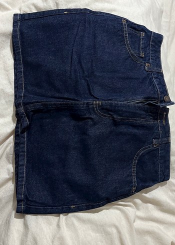 Lacivert Kadın Denim Mini Etek
