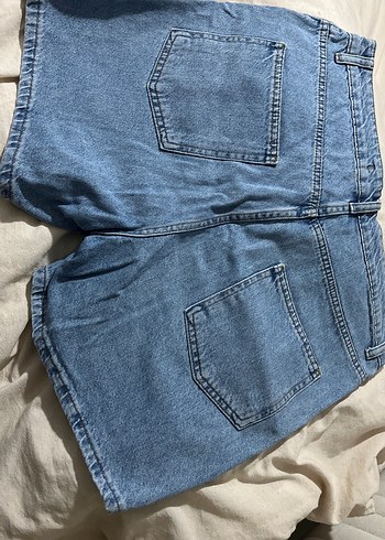 Addax Mavi Midi Boy Kadın Denim Şort