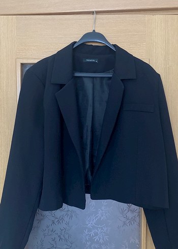 Siyah Kadın Blazer Ceket Kısa