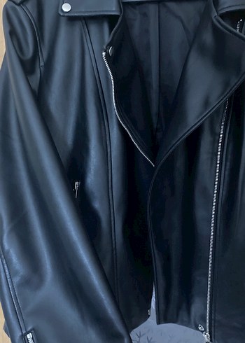 50 Beden Siyah Biker Deri Ceket