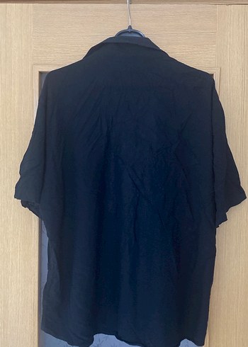 LC Waikiki Düğmeli Siyah Keten Kadın Gömlek