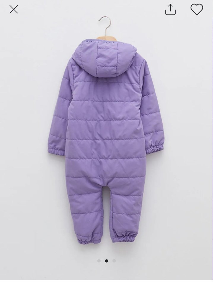 Mor Fermuarlı Bebek  Tulumu - Görsel 2
