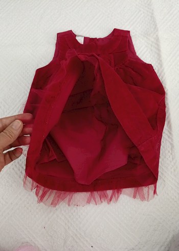 Kolsuz Kırmızı Kız Çocuk Elbisesi - Görsel 3