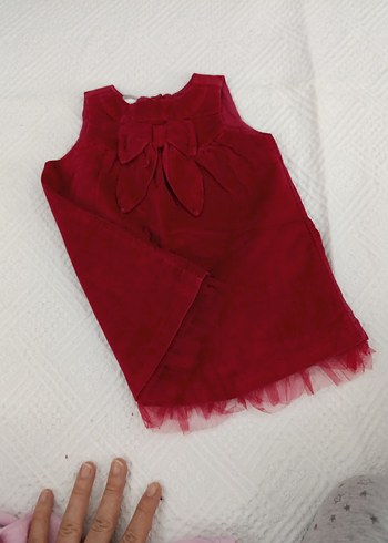 Kolsuz Kırmızı Kız Çocuk Elbisesi - Görsel 7