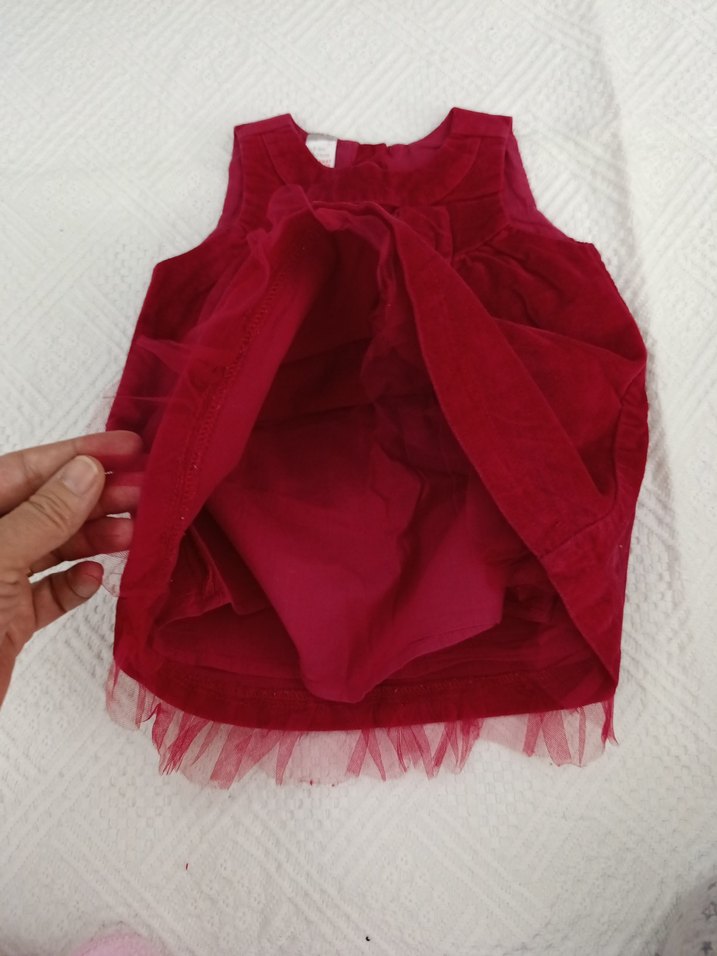 Kolsuz Kırmızı Kız Çocuk Elbisesi - Görsel 3