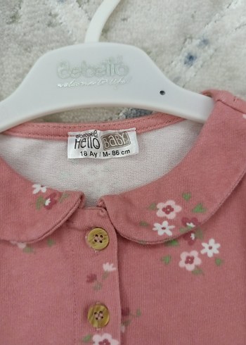 Pembe Çiçekli Uzun Kollu Fırfırlı Kız Elbisesi - Görsel 5