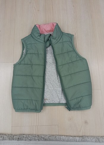 unisex Çocuk Yeşil Yumuşak Fermuarlı Yelek - Görsel 5