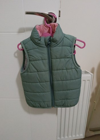 unisex Çocuk Yeşil Yumuşak Fermuarlı Yelek - Görsel 6