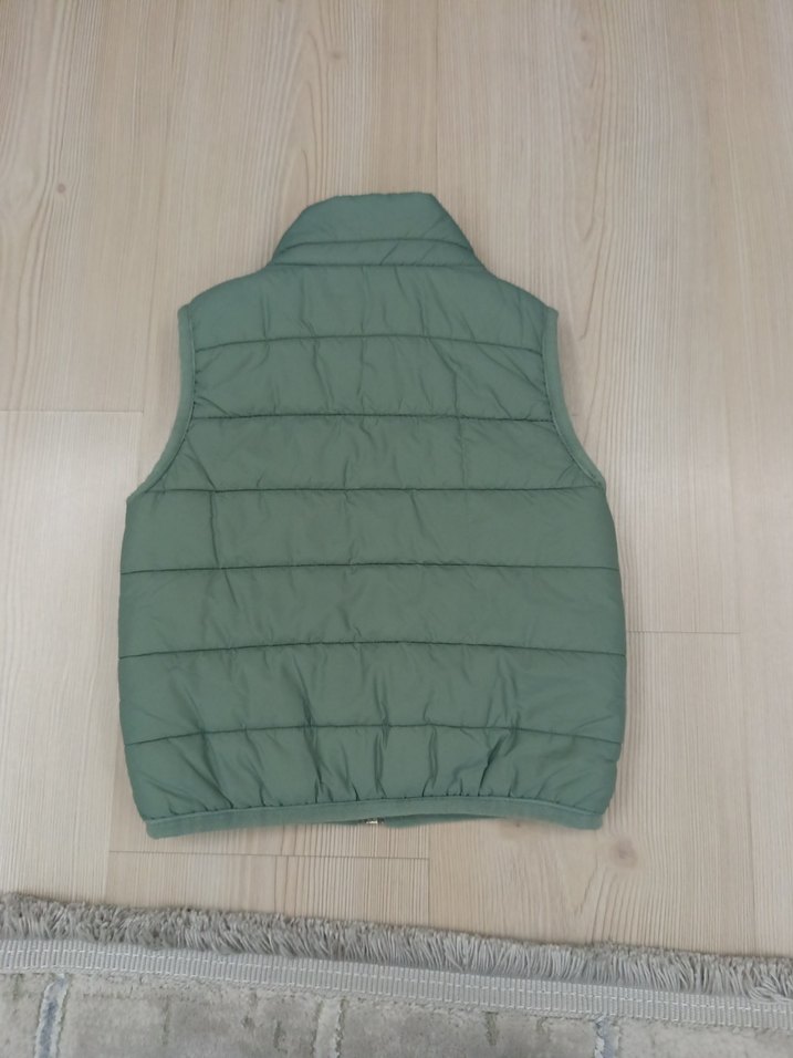 unisex Çocuk Yeşil Yumuşak Fermuarlı Yelek - Görsel 2