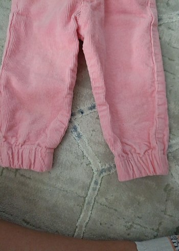 Düğmeli Pembe Kız Çocuk Rahat Pantolon - Görsel 4