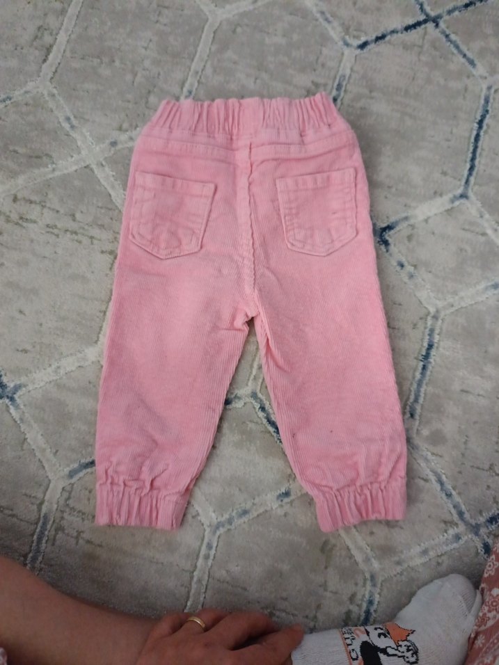 Düğmeli Pembe Kız Çocuk Rahat Pantolon - Görsel 2