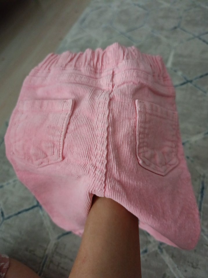 Düğmeli Pembe Kız Çocuk Rahat Pantolon - Görsel 5