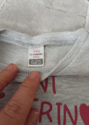 Kız Çocuk Gri Baskılı Sweatshirt - Görsel 3