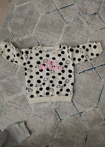 Kız Çocuk Gri Baskılı Sweatshirt - Görsel 4