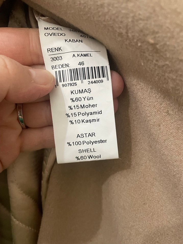 Olcay marka Kürk Yakalı Bej yün Kaban - Görsel 5