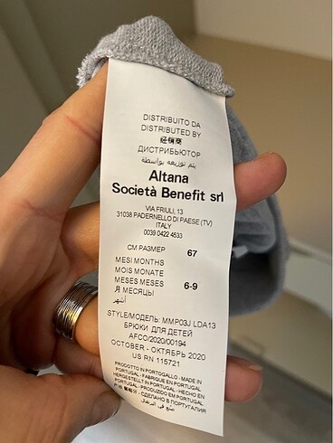 6-9 Ay Beden gri Renk Moschino Erkek Bebek Eşofman