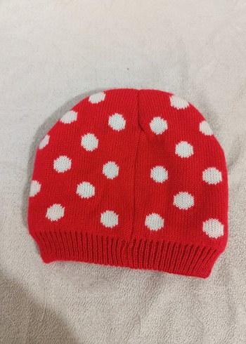 Kırmızı Puantiyeli Minnie Nakışlı Çocuk Bere - Görsel 2