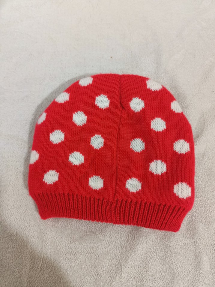 Kırmızı Puantiyeli Minnie Nakışlı Çocuk Bere - Görsel 2