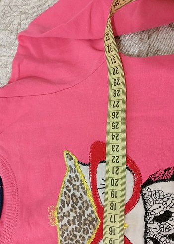 Kız Çocuk Pembe Baskılı Sweatshirt - Görsel 3