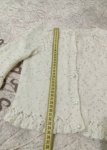 Kız Çocuk Beyaz Örgü Hırka - Görsel 3