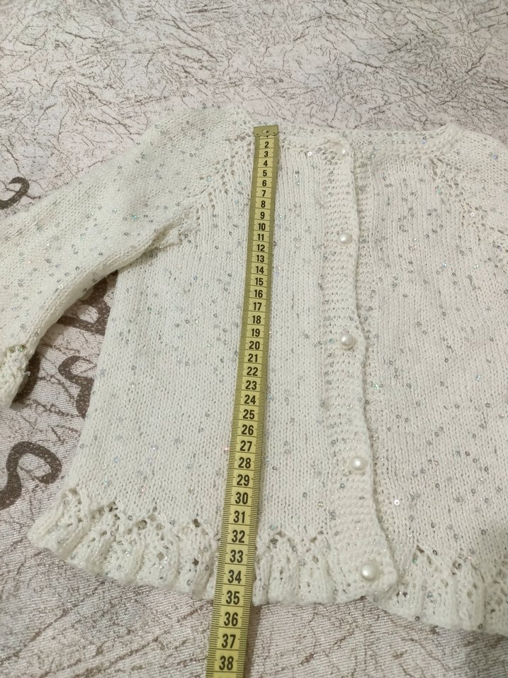 Kız Çocuk Beyaz Örgü Hırka - Görsel 3