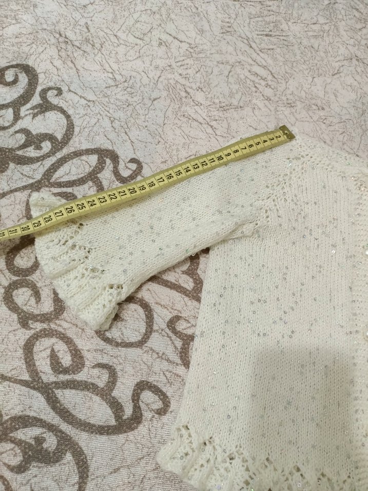 Kız Çocuk Beyaz Örgü Hırka - Görsel 4