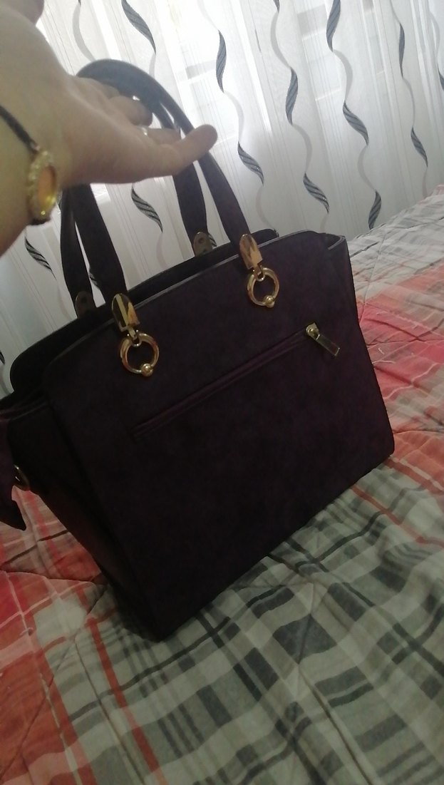 Siyah Deri Tokalı Kadın Çantası - Görsel 2