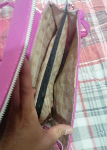 Pembe Fermuarlı Kadın Omuz Çantası - Görsel 2