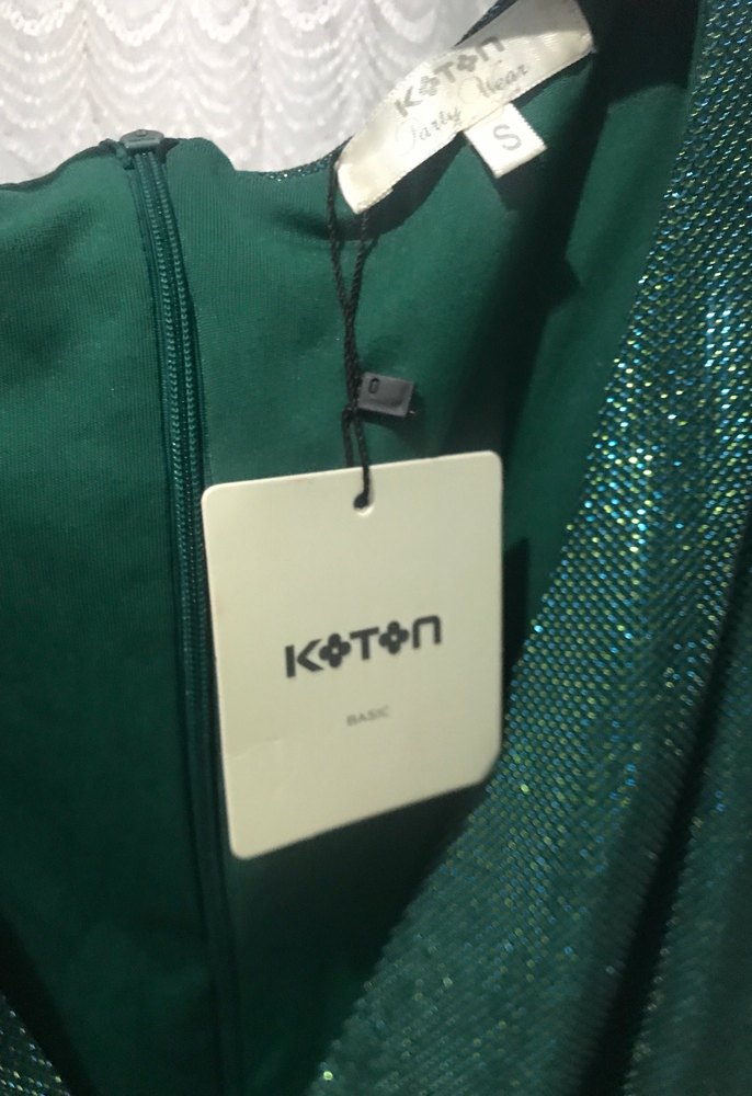 Drapeli Parlak Yeşil Midi Elbise - Görsel 3