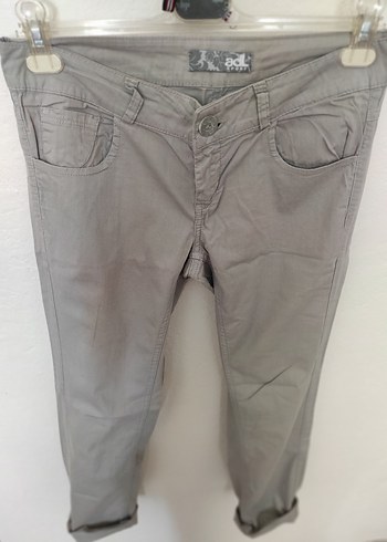 ADL Gri Regular Fit Kadın Keten Pantolon - Görsel 8