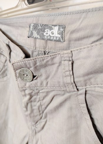 ADL Gri Regular Fit Kadın Keten Pantolon - Görsel 11