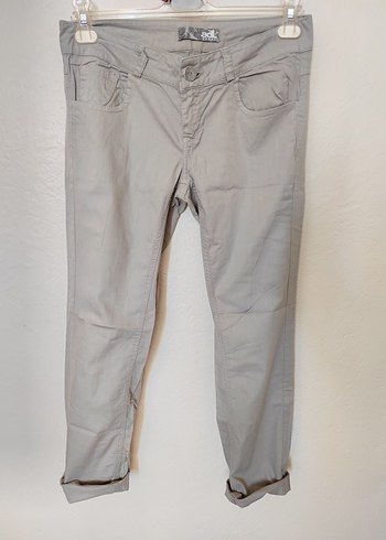 ADL Gri Regular Fit Kadın Keten Pantolon - Görsel 12