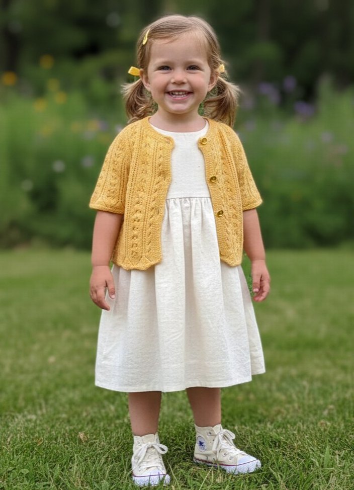 3-6 yaş el örgüsü hırka - Görsel 2