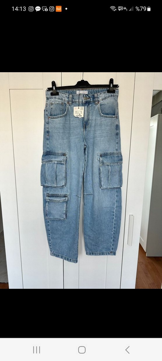 Erkek çocuk Açık Mavi Bol Kesim baggy fit Kot Pantolon - Görsel 3