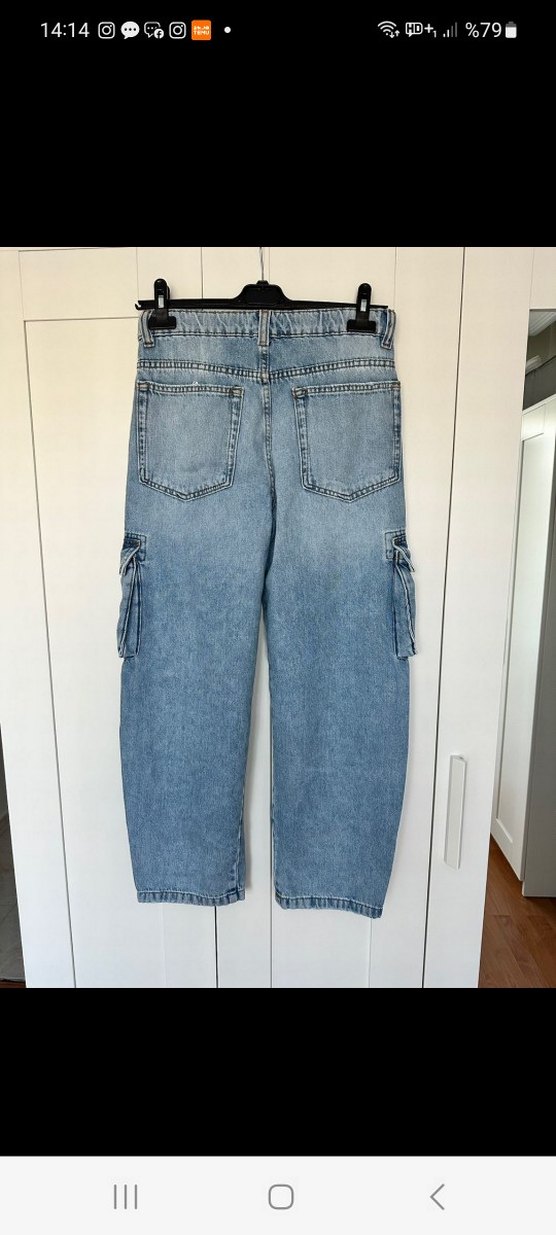 Erkek çocuk Açık Mavi Bol Kesim baggy fit Kot Pantolon - Görsel 5