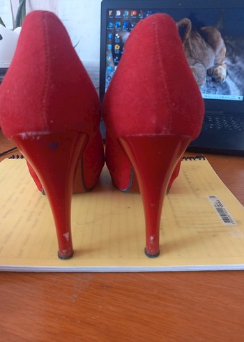 38 Beden kırmızı Renk Kırmızı Süet Yüksek Topuklu Stiletto