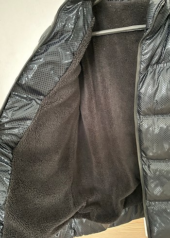 Siyah Fermuarlı Erkek Çocuk Mont şişme mont içi yünlü - Görsel 3