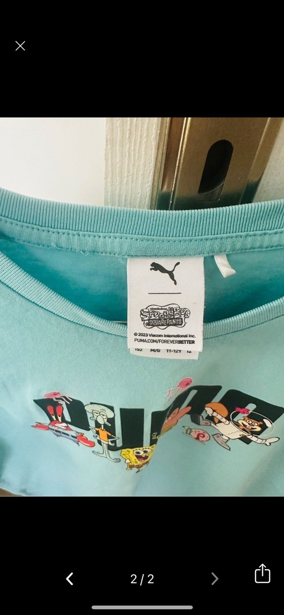 Mavi Baskılı Kız Tişörtü - Görsel 2