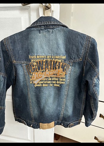 Düğmeli Lacivert Kısa Kollu Kot Ceket - Görsel 2