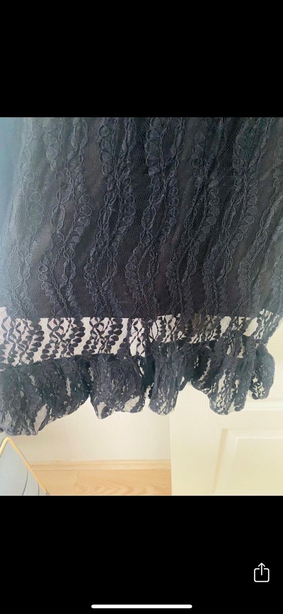 Siyah Dantel Uzun Gece Elbisesi 38 bedene de olabilir esnekkumaş - Görsel 3