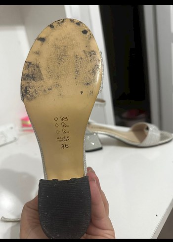 Bej Kemerli Blok Topuklu Kadın Abiye Ayakkabı - Görsel 4