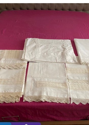 İşlemeli Beyaz Parlak karyola takımı - Görsel 5