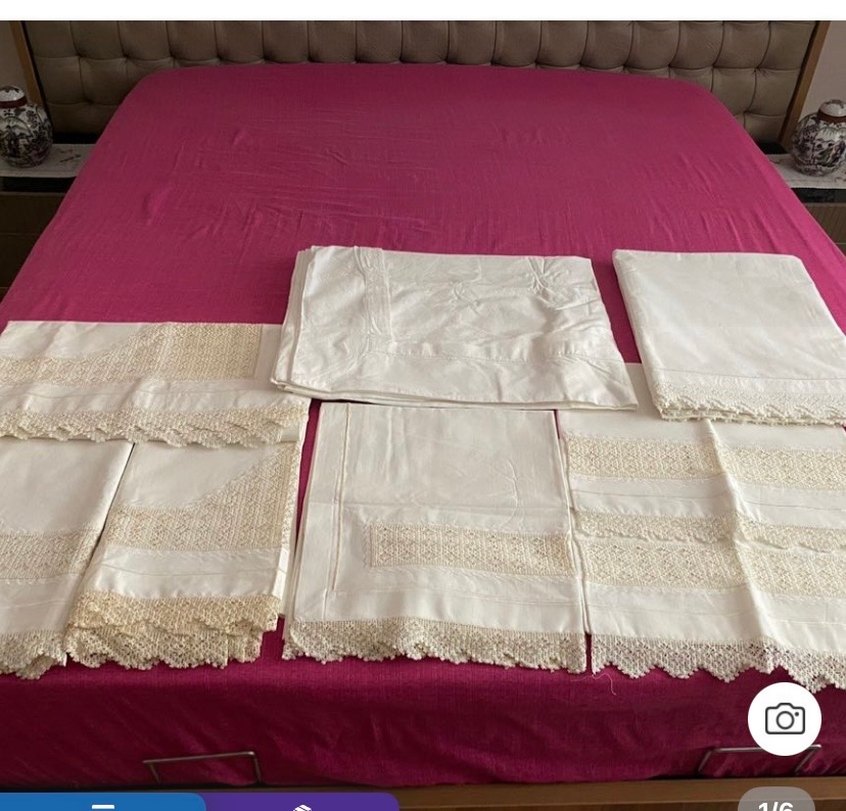 İşlemeli Beyaz Parlak karyola takımı - Görsel 5