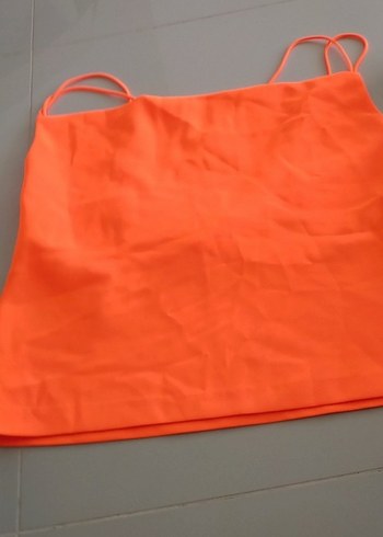 Zara Zara Turuncu V Yaka Midi crop