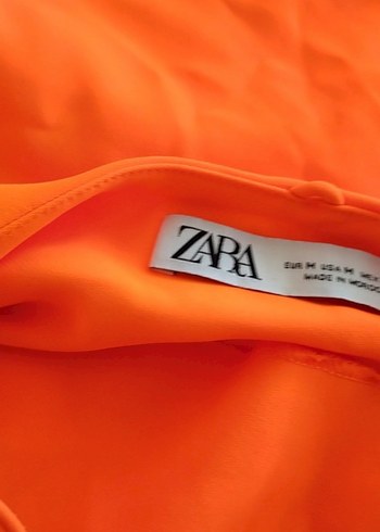Zara Turuncu V Yaka Midi crop