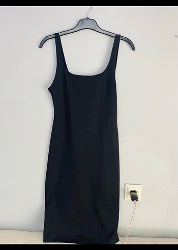 Siyah Mini Sade Elbise - Görsel 2